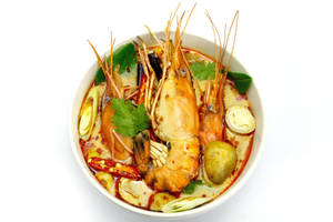 Prawns With Spicy Tom Yum Soup Wallpaper