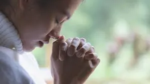 Prayer Closed Eyes Woman Wallpaper