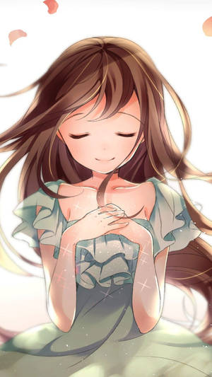 Praying Anime Girl Iphone Wallpaper