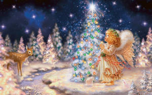 Praying Christmas Angel Wallpaper