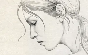 Praying Woman Drawing Desktop Wallpaper