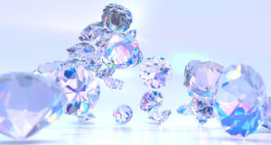 Precious Diamonds On Light Blue Background Wallpaper