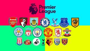 Premier League Team Emblems Showdown Wallpaper