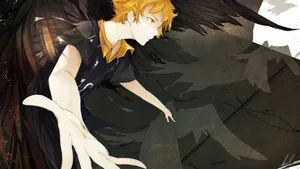 Prepping For Victory: Hinata Shouyou Warming Up For The Upcoming Match. Wallpaper
