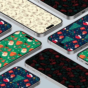 Preppy Christmas Iphone Screen Wallpaper
