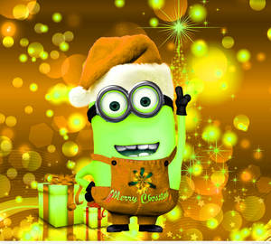 Preppy Green Minion Christmas Wallpaper