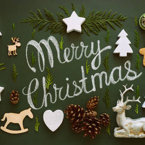 Preppy Merry Christmas Banner Wallpaper