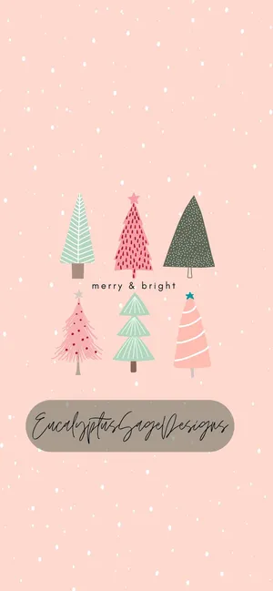 Preppy Pastel Christmas Wallpaper