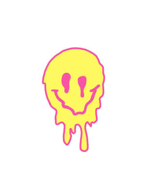 Preppy Smiley Face Dripping Yellow Wallpaper