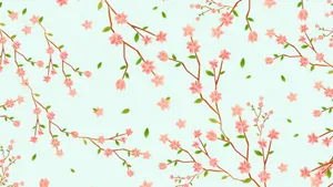 Pretty Background Flowers On Branches Wallpaper