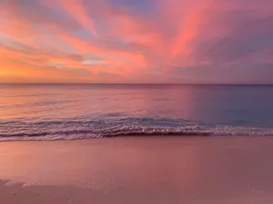 Pretty Background Sunset Beach Clouds Wallpaper