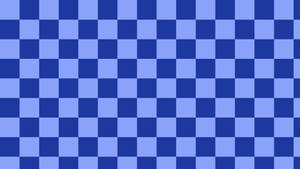 Pretty Blue Checkered Pattern Illustration Wallpaper