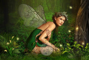 Pretty Desktop Green Fairy Wallpaper