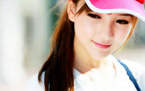 Pretty Girl In A Pink Cap Wallpaper