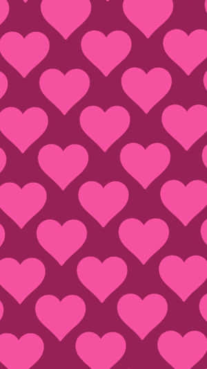 Pretty Pattern Pink Hearts Iphone Wallpaper
