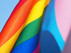 Pride Flag Wavingin Breeze Wallpaper