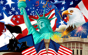 Prime Symbols Of American Patriotism Wallpaper