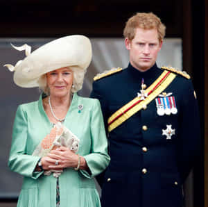 Prince Harry Looking At Camilla Wallpaper