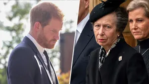 Princess Anne Conversing With Prince Harry Wallpaper