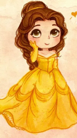 Princess Belle Cartoon Iphone Wallpaper