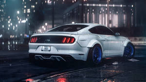 Pristine White 2016 Ford Mustang Gt Wallpaper