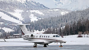 Private Jet In Winter Wallpaper