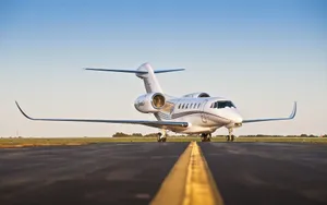 Private Jet On Yellow Line Wallpaper