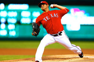 Professional Baseball Player, Martin Perez, In Action Wallpaper