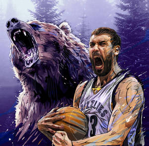 Professional Basketball Player Marc Gasol In Action Wallpaper