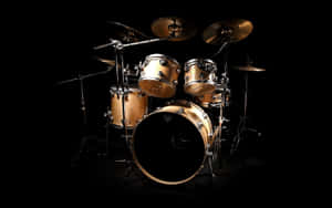 Professional Drum Setin Dark Studio Wallpaper