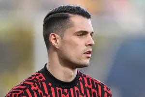 Professional Footballer Granit Xhaka In Action Wallpaper