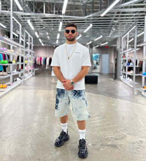 Professional Mma Fighter Arman Tsarukyan Shopping At A Department Store Wallpaper