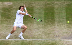 Professional Tennis Player Nicolas Mahut Looking Disappointed On The Court Wallpaper