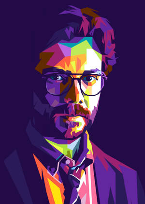Professor Money Heist 4k Polygon Art Wallpaper