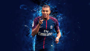 Psg Mbappe Blue Digital Art Wallpaper