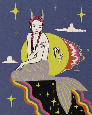 Psychedelic Capricorn Art Wallpaper