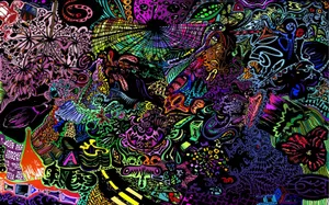 Psychedelic Doodle Artwork Wallpaper