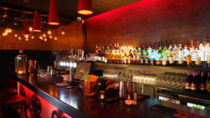 Pub Red Lights Bar Photography Wallpaper