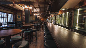 Pub Restaurant Dim Lights Photography Wallpaper