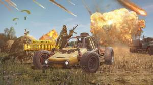 Pubg Banner Vehicles And Explosions Wallpaper
