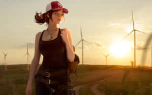 Pubg Girl Walking At Sunset Wallpaper