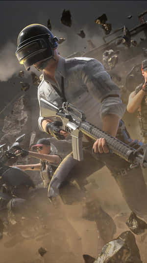 Pubg Mobile - A Group Of Soldiers With Guns Wallpaper