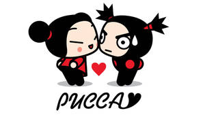 Pucca And Garu Cheeks Together Wallpaper