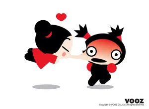 Pucca Stretching Garu's Cheek Wallpaper