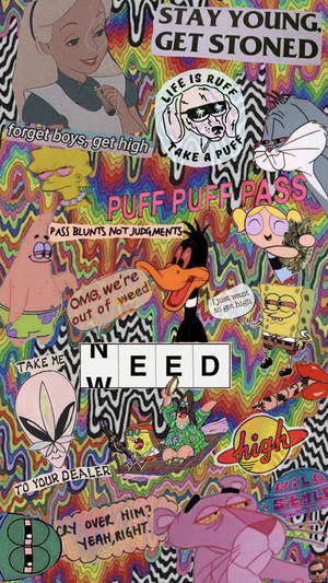 Puff Puff Pass Weed Aesthetic Wallpaper