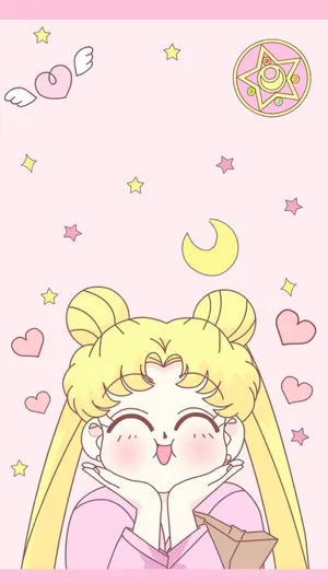 Puffy-faced Pastel Cute Girl Wallpaper