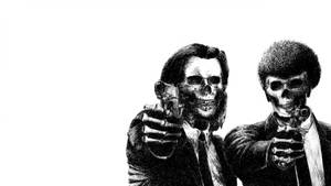 Pulp Fiction Vincent Vega Jules Winnfield Line Drawing Wallpaper