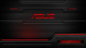 Pulsing In Red - The Asus Neon Logo Wallpaper