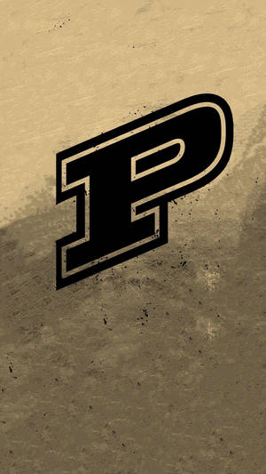 Purdue University Logo In Dirty Brown Gradient Wallpaper