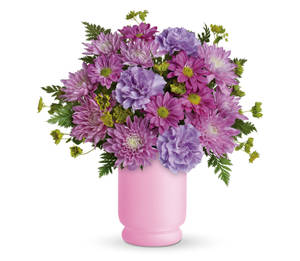 Purple Aesthetic Bouquet In Flower Vase Wallpaper